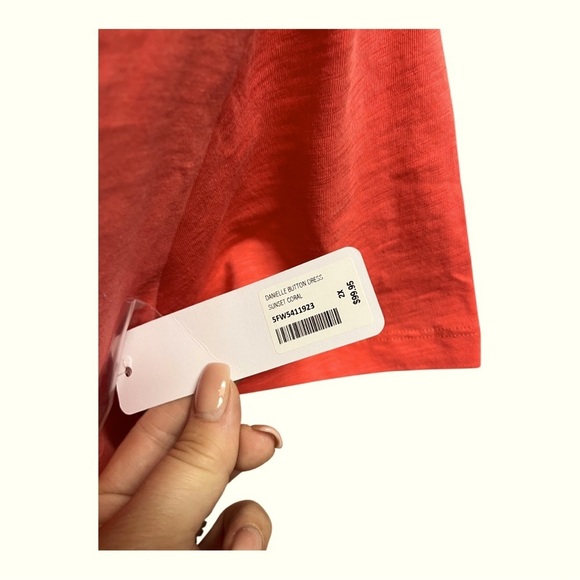 NWT Soft Surroundings Coral Shirt Dress with Pockets - Picture 11 of 11